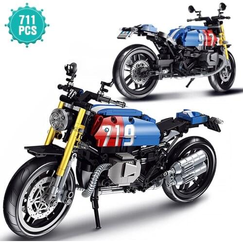 High-tech Ideas Expert Famous Motocycle Building Blocks Locomotive Motocycle Bricks Educational Toys Gift For Children