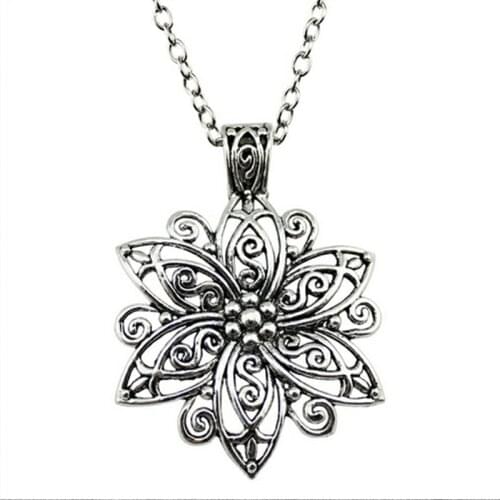 1pcs 66x47mm Filigree Big Bohemia Flower Charm Pendants Necklace Jewelry Handmade Necklace Gift For Women