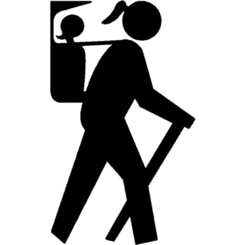 10.3CM*17.4CM Hiker Girl Car-Styling Car Accessories Vinyl Stickers