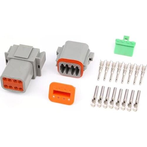 10pcs/lot 8 Pin/Way Deutsch DT Sealed DT04-8P/DT06-8P 1.6 Series Male and Female Automotive Connector Plug