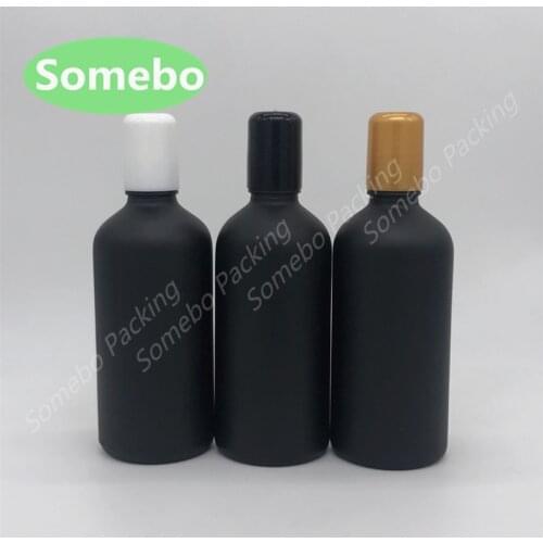 100ml Matt Black Glass Roll on bottles, Glass Essential Oil Bottle With Roller