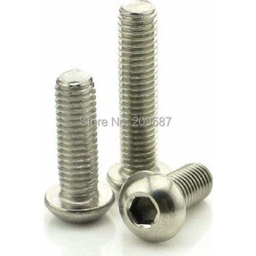 100pcs Metric Thread M4* 16mm Stainless Steel inside Round Hexagon Bolts Screws