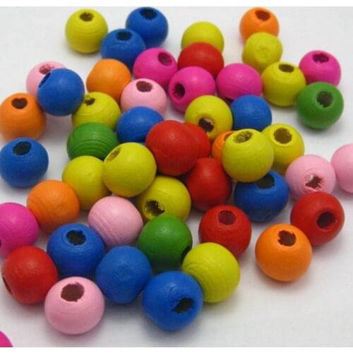 200 Mixed Bright Candy Color 10mm Round Wood Beads~Wooden
