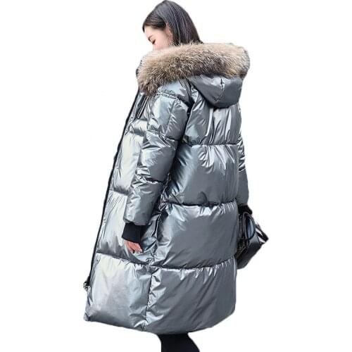 2020 Fashion Winter Long Big Fur Collar Down Cotton Jackets Womens Hooded Coat Thicken Down Parkas Winter Jacket Outwear b638