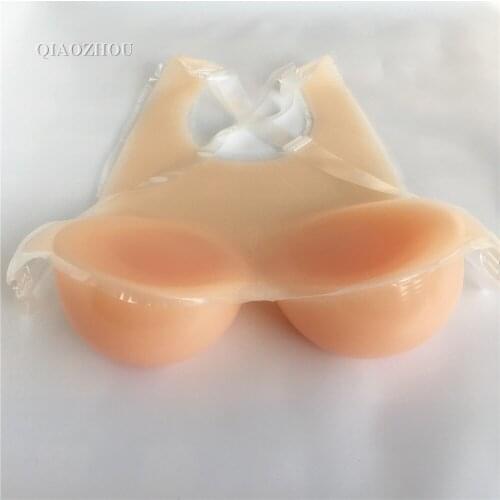 3200g H cup False breasts Artificial Silicone Breast Forms with Straps Fake boobs