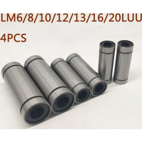 4PCS LM8LUU Linear BearingsLM6LUU LM10LUU LM12LUU LM13LUU LM16LUU LM20LUU Linear Bushing 8mm CNC Shaft Parts