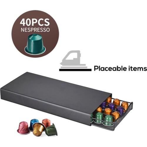 40 Pods Coffee Capsule Organizer Storage Stand Practical Coffee Drawers Capsules Holder For Nespresso Coffee Capsule Shelves