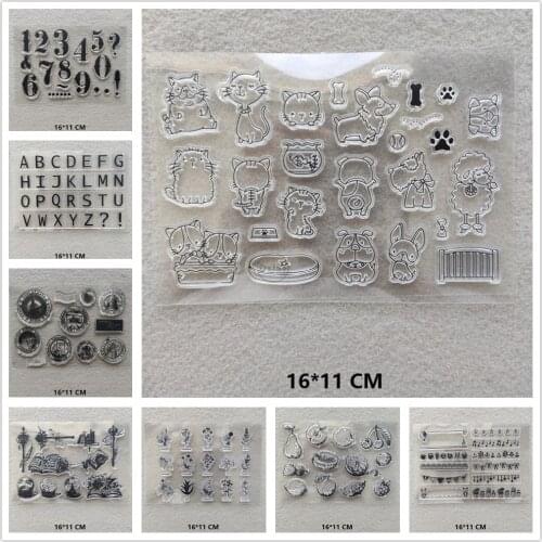 16*11 CM Alphabet Flower Tree Clear Stamps DIY Scrapbooking Craft Supplies Silicone Seal Custom Photo Album Transparent Stamping