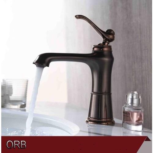 Western style Oil Rubbed Bronze Waterfall Bathroom Faucet Single Handle Basin Sink Mixer Tap,Oil Rubbed Bronze Lavatory Faucets