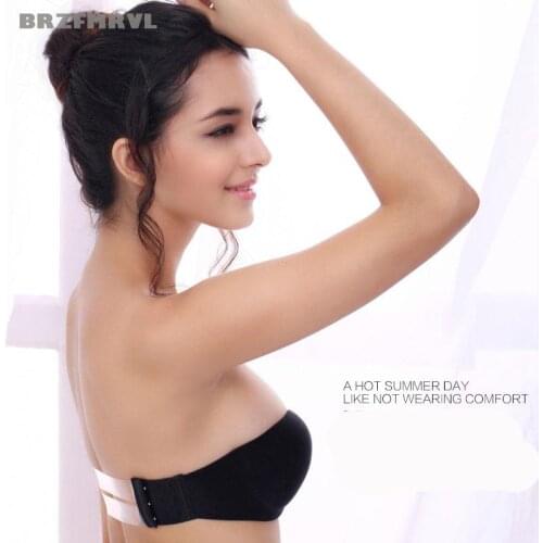 Push up bra for wedding Stealth Strap sexy bra for party One piece seamless Invisible Strapless pushup bra 1/2 Cup wedding bra