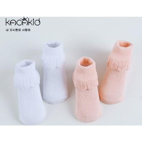 KACAKID Children Girls Socks Cute Floral Turn Down Baby Children Socks Cotton Comfortable Anti-slip Children Girls Socks ka1237