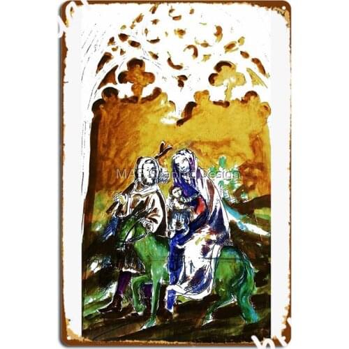 Joseph And Mary With Child Metal Sign Club Home Wall Decor Cinema Create Tin Sign Poster