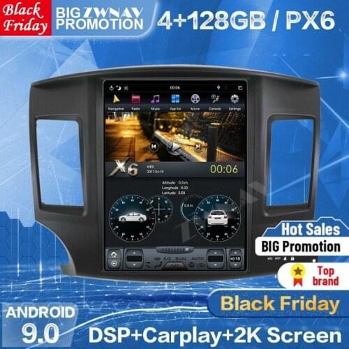 4+128G Tesla Screen Carplay For Mitsubishi Lancer 2007-2016 2017 Android 9 GPS Player Auto Audio Stereo Radio Recorder Head Unit