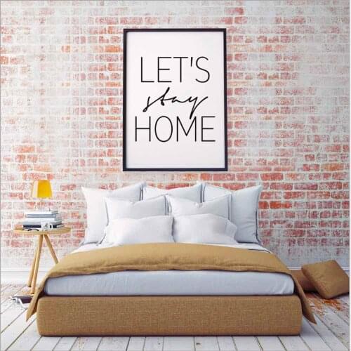 HAOCHU Lets Stay Home Poster For Living Room Home Decor Painting Print Poster Simple Nordic Wall Picture Canvas Painting