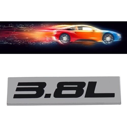 Chrome Black 3.8L 3.8 L Engine for Fender Trunk Lid Emblem Decal Badge Sticker