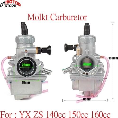 High quality Molkt Carburetor 26mm Carb for YX ZS 140cc 150cc 160cc Pit Dirt Bike ATV Quad PZ26 Performance Carburetor