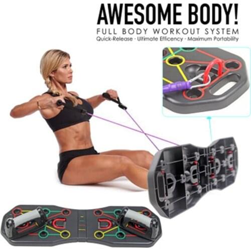 Push-up board bracket fitness equipment home unisex chest muscle training multifunctional pull rope folding training board