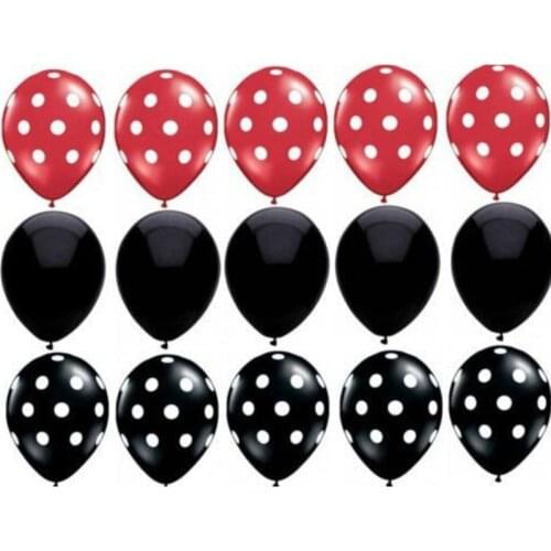 15pcs/lot Ladybug Red And Black Polka Dot Latex Balloons theme birthday Wedding Party Decor Supplies Kids Toy