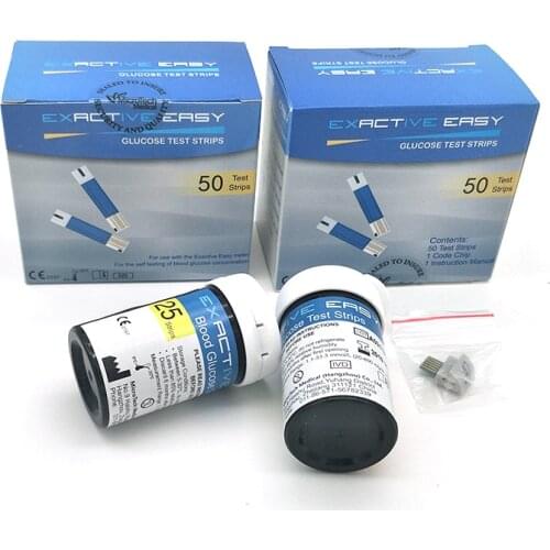 Microtech Medical Exactive Easy Blood Sugar Test Strips+Blood Lancet Needles Test Paper Expendables Diabetes Type 2 Necessary