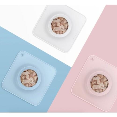 Lovely Dog Cat 15 Degree Bowl Silicone Cervical Vertebra Protection Massage Drinking Water Storage for Pets