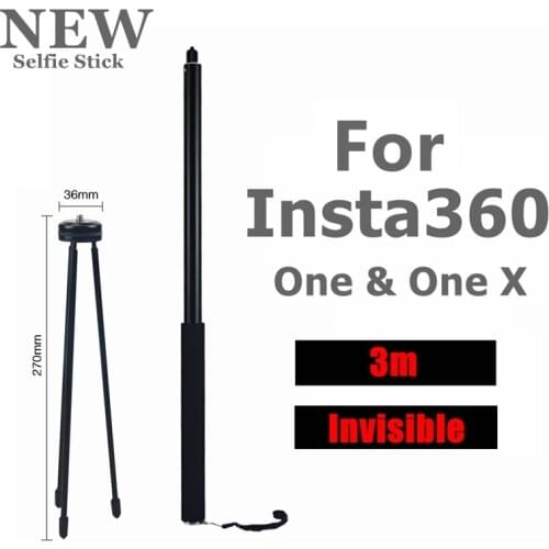 3.0m Invisible Rod For Insta 360 ONE R & One X2 X 360 Camera Selfie Stick Monopod For Insta360 Bullet Time Tripod Accessories