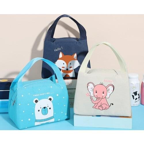 Cartoons Girl Student Portable Bring Meal Keep Warm Lunch Box Outdoor Travel Convenient Food Storage Lovely Picnic Bag Reusable