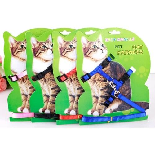 Nylon Colorful Cat Harness and leash Set for cat Small Pet Accessories Size S