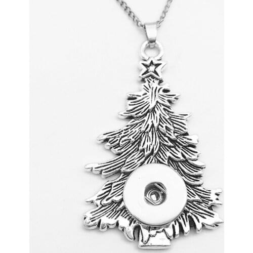 NK972 wholesale Christmas tree 18mm snap button necklaces & pendants DIY Jewelry