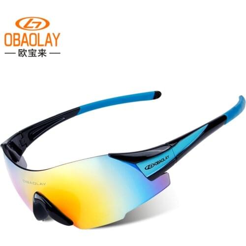 OBAOLAY Polarized Cycling Glasses UV400 Sunglasses Outdoor Sport MTB Bike Eyewear Frameless Goggles Eyewear Bicycle Equipment