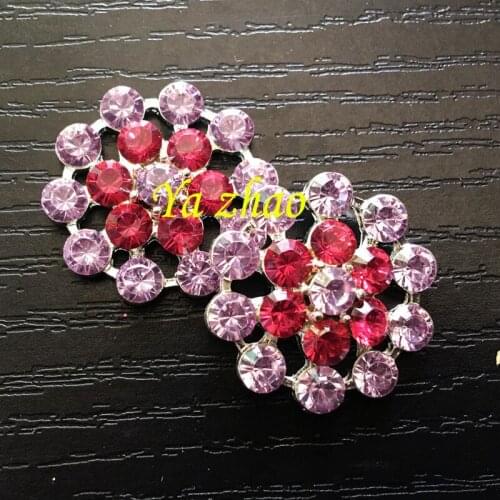 GirlS Alloy Meta Rhinestone Button Clear Artificial Crystal Buttons 40pcs/lot