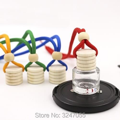 6ML 50pcs/lot Empty Glass Cosmetic Essential Oil Bottle, DIY Clear Creative Perfume Container, Car Hang Pendants, Makeup Tool