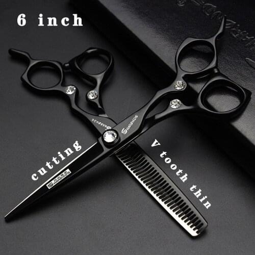 Genuine hair salon special scissors hair salon special flat cut thin tooth cut 6-inch hair stylist cut scissors fine scissors