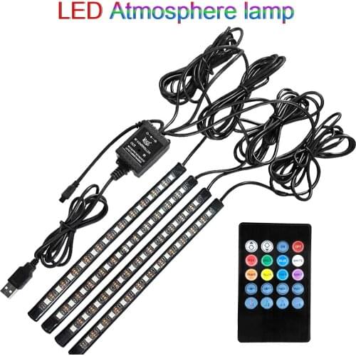 Car RGB LED Strip Light Car Styling Decorative Automobile Atmosphere Lamps Car Interior Light Led Light Strip Music Controller