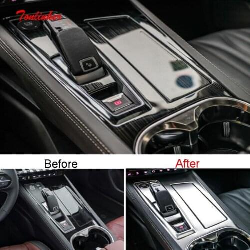 Tonlinker Interior Gear panel Cover Case sticker for Peugeot 508L 2018-19 Car Styling 2/3 PCS Stainless steel Cover sticker