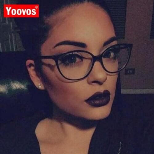 Yoovos Retro Glasses Women Cat Eye Eyeglasses Frames Cateye Glasses Frame Women/Men Blue Light Eyewear Vintage Gafas De Hombre