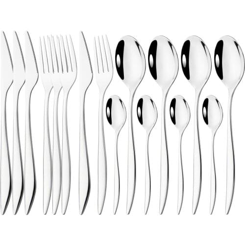 High Quality Tableware Set 304 Stainless Steel Cutlery Set Knives Fork Coffee Spoon Dinnerware Flatware Set Kitchen Silverware