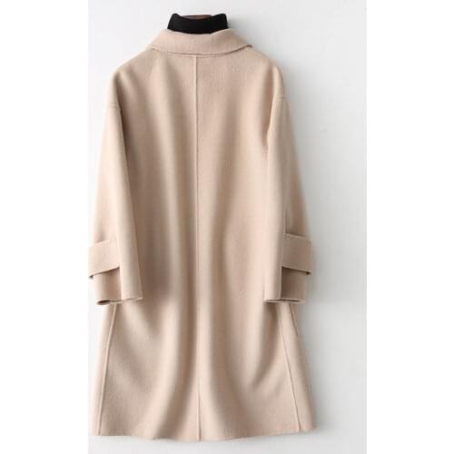 Wool Women 2020 Coat Double-sided Spring Autumn New Woolen Coat Ladies Simple Female Jacket Coats Abrigo Mujer KJ782 en s