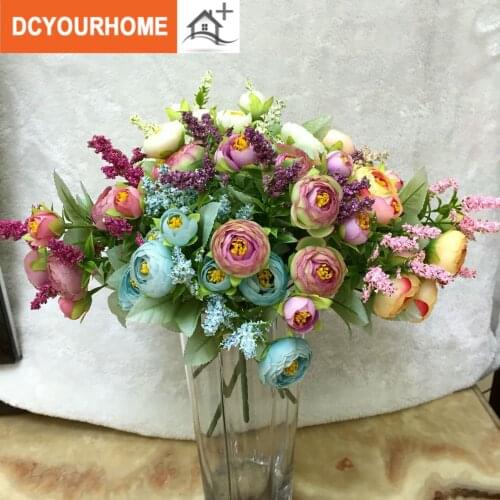 10 flower heads artificial flower fake flower Camellia wedding wedding bouquet living room home decoration Christmas Party