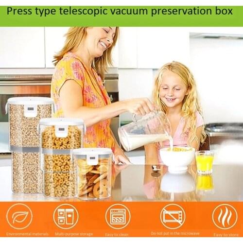 2Pcs Airtight Food Storage Container Set - Retractable Kitchen & Pantry Organization Containers Keep Fresh Storage Box