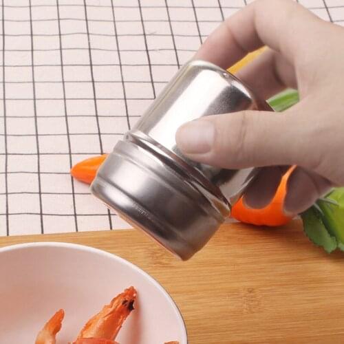 200pcs 5*7cm Stainless Steel Salt Shaker Jar Sugar Pepper Toothpick Storage Bottle BBQ Picnic Seasoning Storage Jars