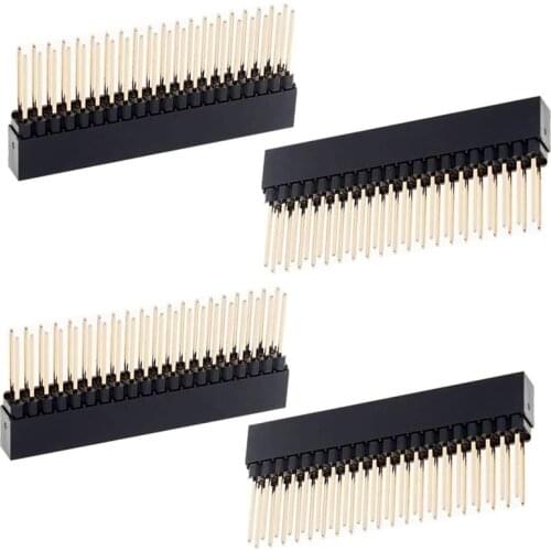 2 x 20(40 Pin) Stacking Header for Raspberry Pi A+/B+/Pi 2/Pi 3 Extra Tall Header (Pack of 4)