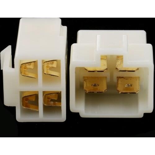 10 Sets 4 Pin 6.3mm 4P Connectors Terminals Block Socket Scooter Motorcycle