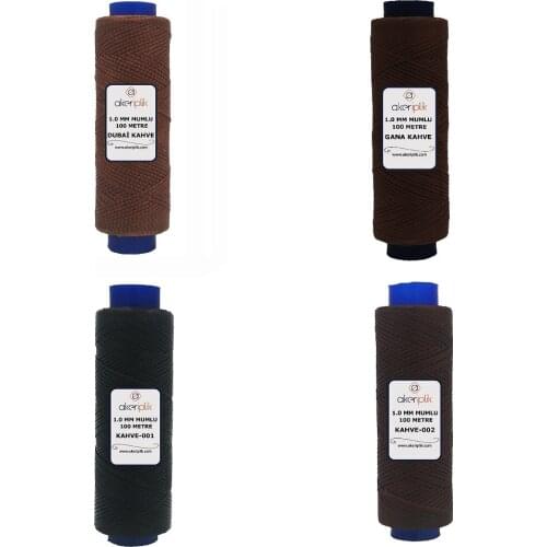 Aker Waxy Coffee 1.0mm Saddler Yarn (Oil İp) 100 m Brown 100 M Hand Sewing Lanyard Leather Dikişi Cord Craft