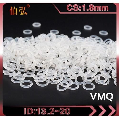 White Silicon Ring 10PCS/lot Silicone/VMQ O-Ring CS1.8mm ID13.2/14/15/16/17/18/19/20mm Rubber O ring Seal Gaskets Washer