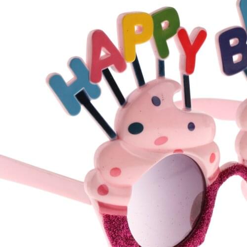 Glitter Happy Birthday Ice cream Party Glasses Eyeglasses Fancy Dress Accessories