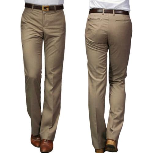 2020 New Modis Flared pants Male Summer Straight Suit pants British leisure Free hot feet trousers Formal pants For Men