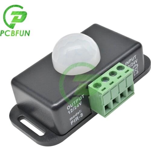 DC 12V 24V 8A Infrared Switch Auto Adjustable PIR Motion Sensor Switch IR Infrared Detector Light Switch Module for LED Strips