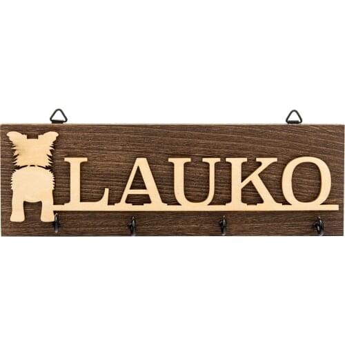 Custom Wooden Dog Personalized Lead Hook Leash Hanger Pet Decoration Keepsake Puppy Wooden Carving Ornaments Creative Gift OEM