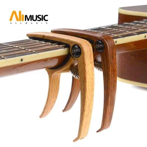 Wood Colour Acoustic Guitar Capo Water Transfer Printing with Pin Puller Guitar Capo Clamp