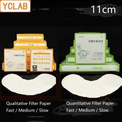 YCLAB 11cm Qualitative & Quantitative Filter Paper Fast / Medium / Slow Speed Oil Detection Test Circular Round 100PCS / Pack